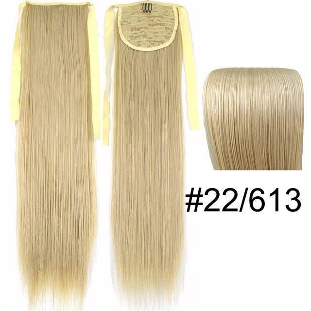 TOPREETY Synthetic Fiber Heat Resistant Straight Ribbon Ponytail Extensions 1006 22-613