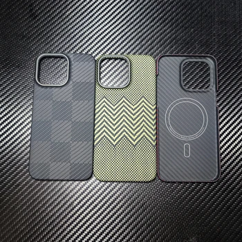 New for Magsafe Magnetic for iphone 15 pro max Real carbon fiber case Thin aramid fiber cover for iphone 15 pro carbon case