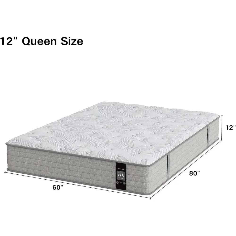 Mattress, 12 Inch Hybrid Mattress in a Box with Gel Memory Foam, Medium Firm, Edge Support 2