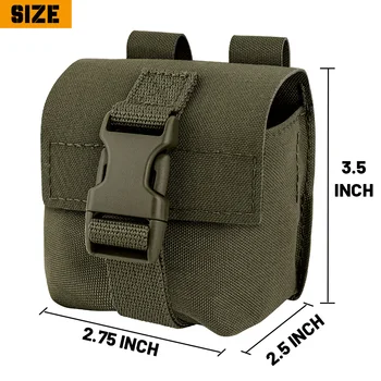 KRYDEX Tactical Frag Grenad Pouch MOLLE Waist Belt Storage Bag Small Handy Army EDC Pouch Pack Outdoor Hunting Paintball Gear 6