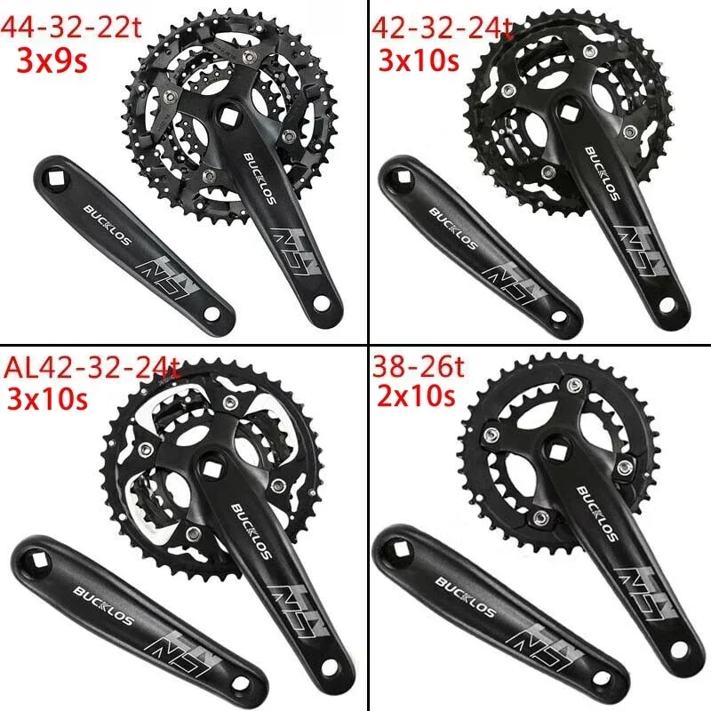 Aluminium mountainbike crankstel met gerookte kettingkast - Sunrace M3