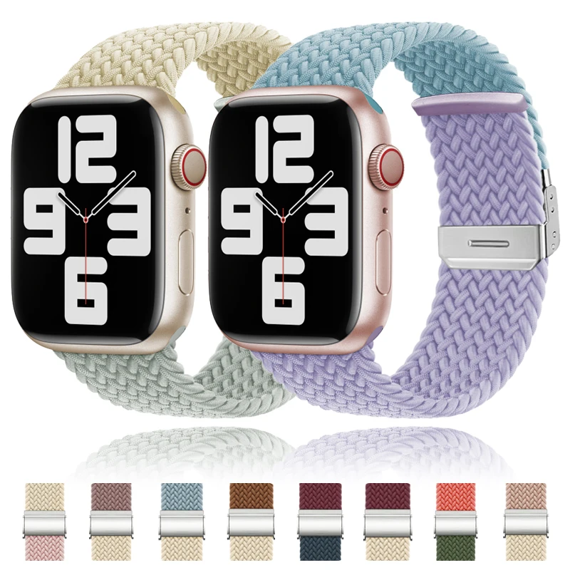 

Ремешок для Apple watch Ultra band 49 мм 40 мм 44 мм 45 мм 41 мм 42 мм 38 мм, плетеный браслет с застежкой для iWatch Series 8 7 se 6 5 4