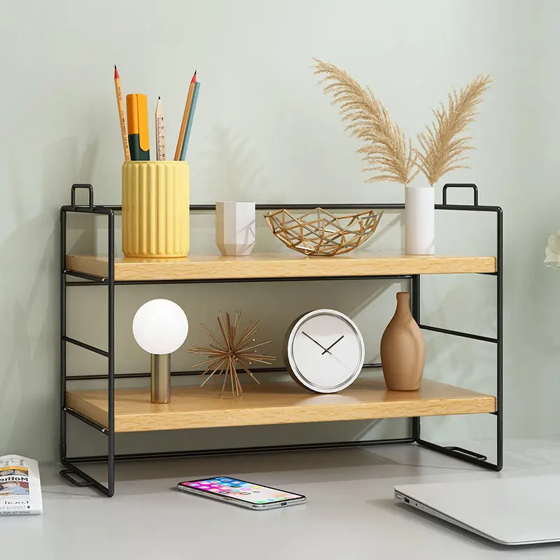 2 Layers Desktop Bookshelf Desk Organizer Book Magazine Stand Shelf Rack Bookcase Stationery Storage Holder office Accessories