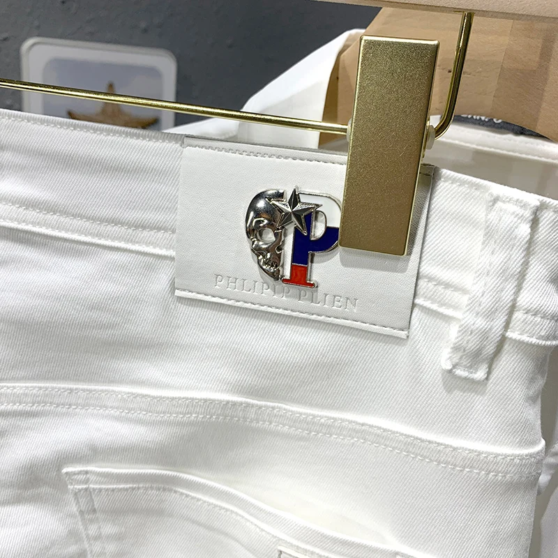 2025 Autumn New Men's 98% Cotton White Jeans Classic Style Harem Pants Brand Men's Stretch Comfort Pants Men Luxury Jeans 4
