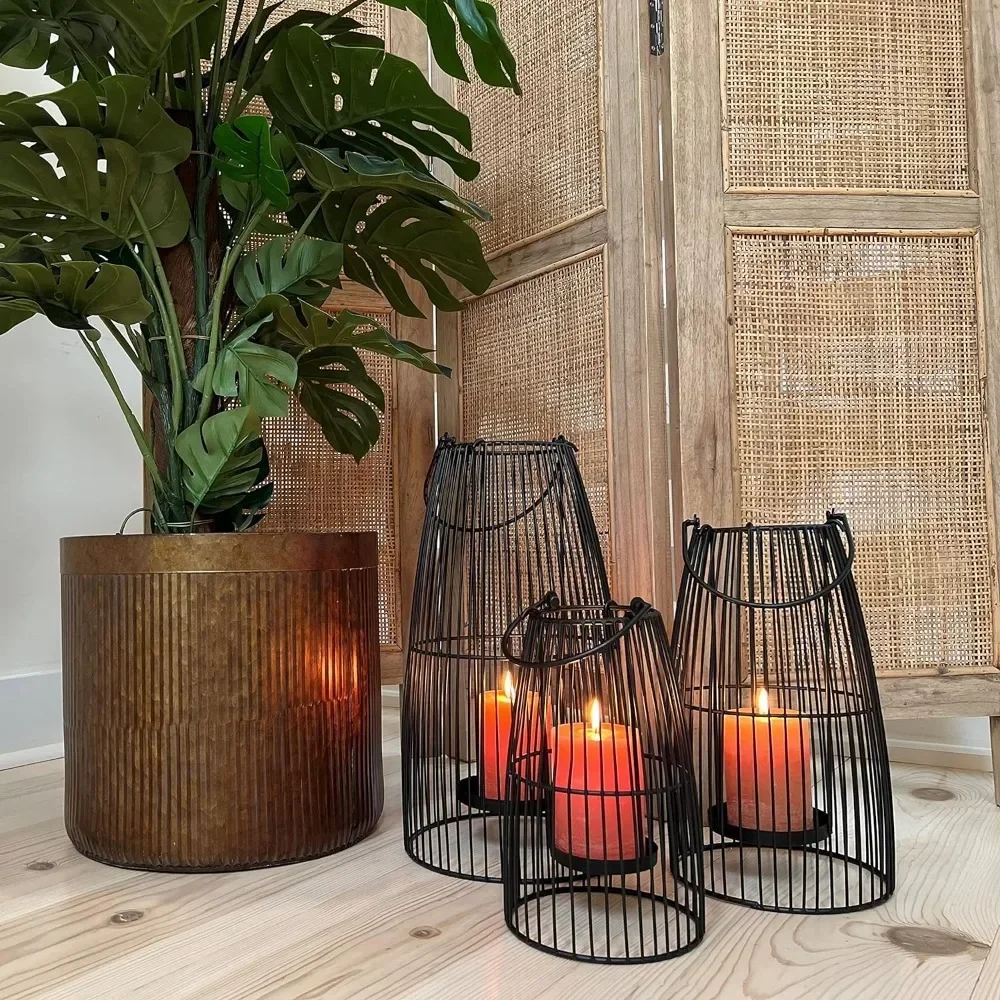 

Подсвечники в черной раме 15,75, украшения для дома и стеклянная вставка 9,75 дюйма, современные украшения для дома, петли-ручки, держатель 12,5