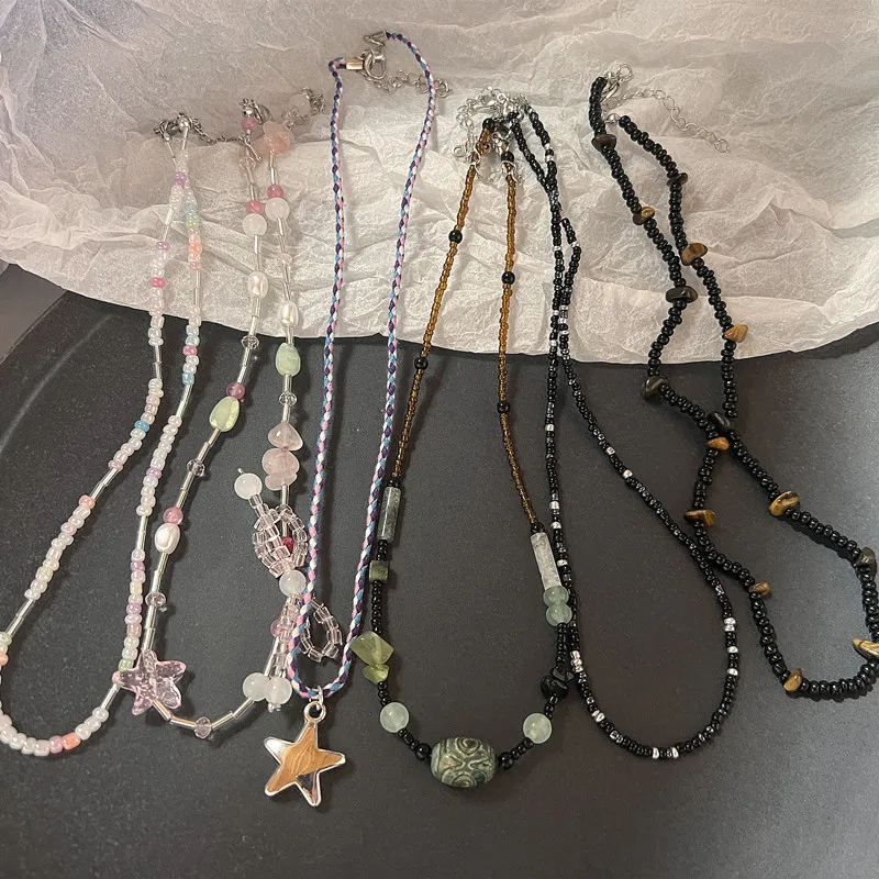 남성용 천연석 블랙 비즈 초커 목걸이, 스테인레스 스틸 비즈, 힙합 넥 체인, 남성용 쥬얼리 액세서리, 신제품 