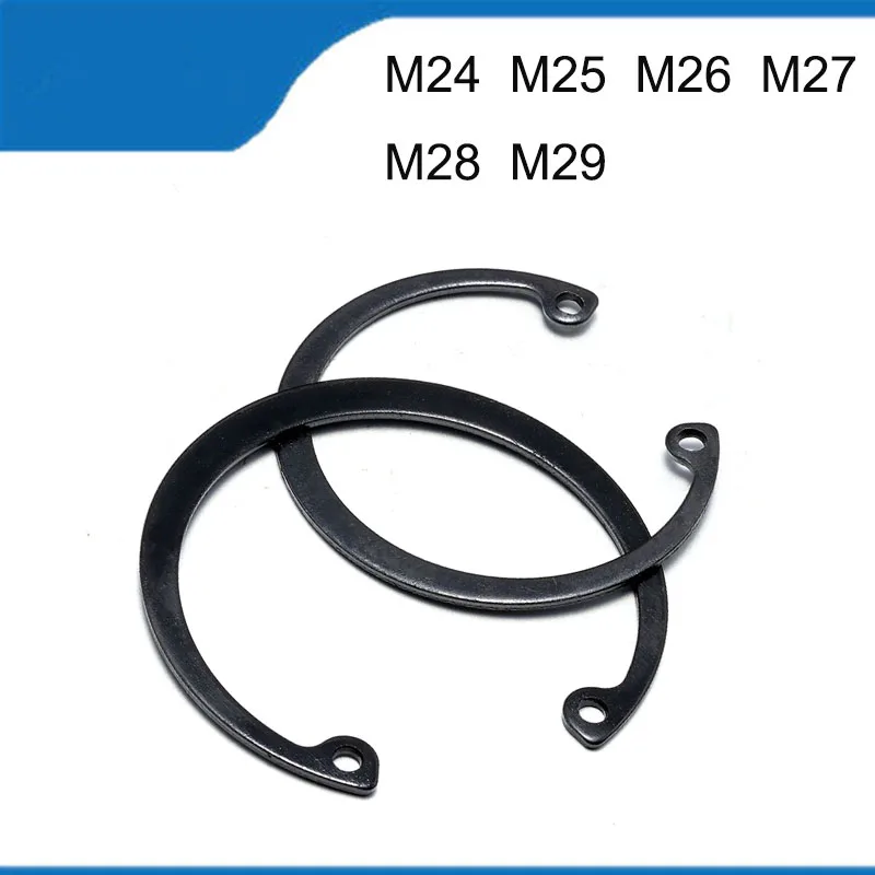 

65 Manganese Steel Circlip Snap Ring Clamp Retaining Ring Card Internal Spring C-type Snap Ring M24 M25 M26 M27 M28 M29 30PCS