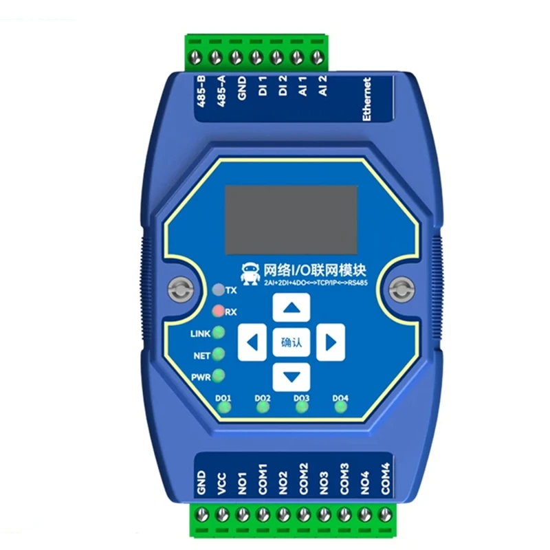 

ABGZ-ME31-AAAX2240 RS485 Modbus Ethernet I/O Network Acquisition Control Module Rail Installation 2DI+2AI+4DO 4-20MA