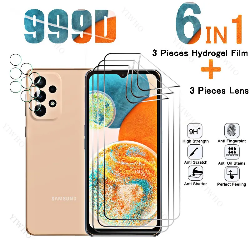 

6in1 Full Cover Front Hydrogel Film for Samsung Galaxy A23 5G Safety Screen Protectors for Samsung A23 SM-A236U 6.6" Camera Lens