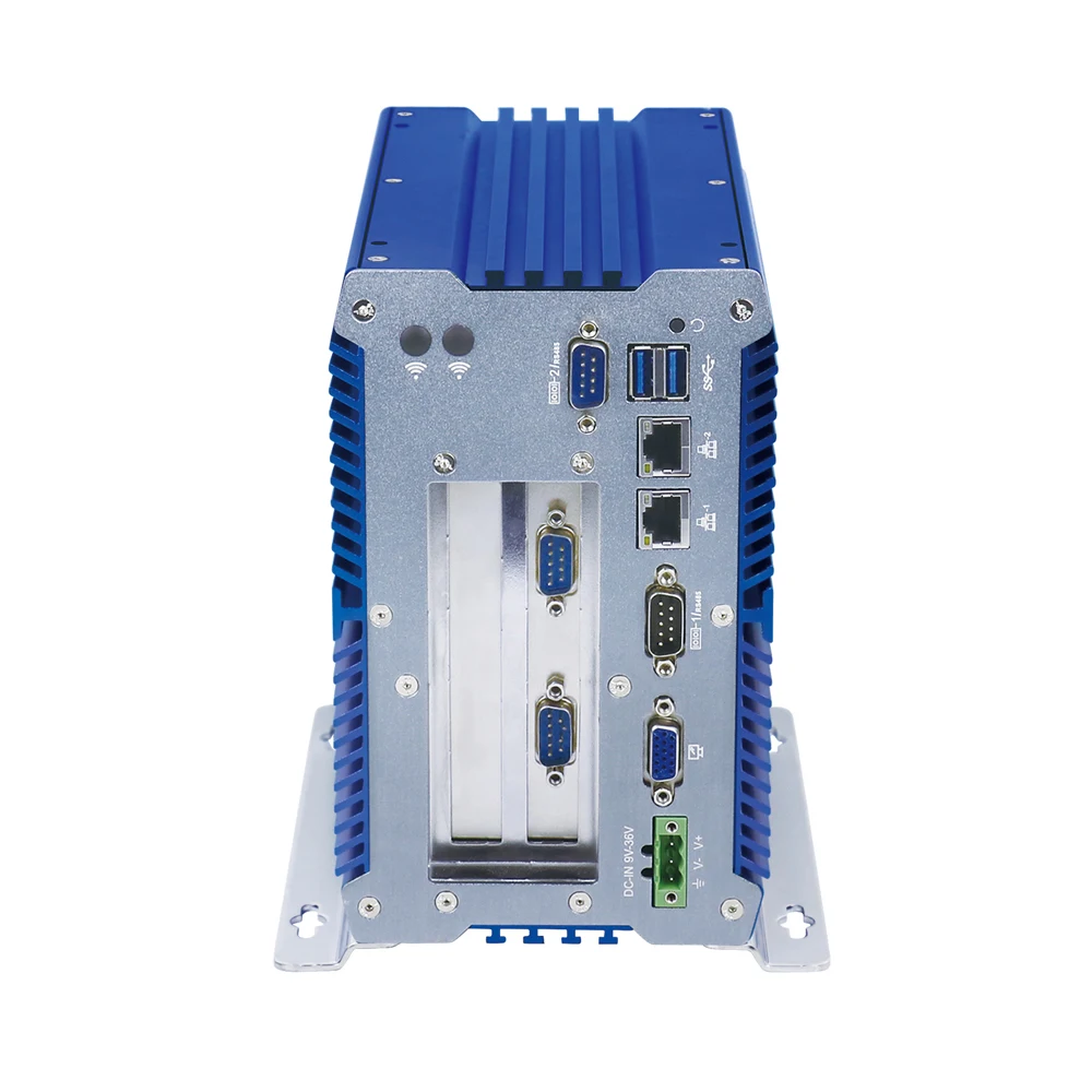 HUNSN Fanless Industrial PC,Mini Computer,IPC,IX07/IX07k,Windows 1/Linux Ubuntu,3PIN Phoenix,VGA,4COM,2LAN,9 to 36V,2xPCI 3