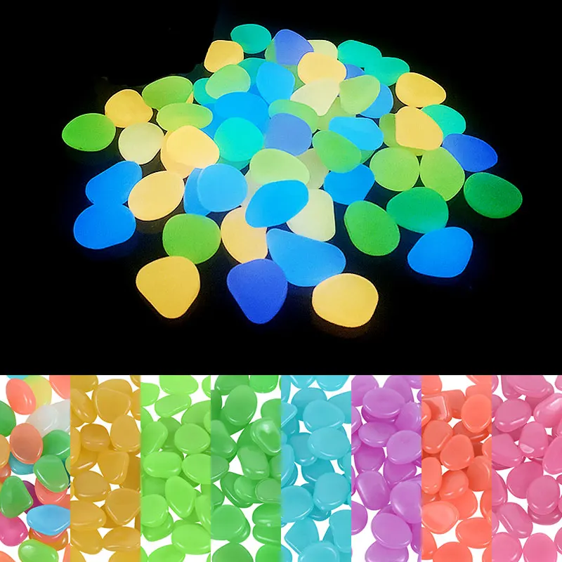 25/50pcs Stone Glow Luminous Glowing In The Dark Garden Pebbles Glow Stones Rocks Outdoor Pool Walkways Path Patio Lawn Decorate