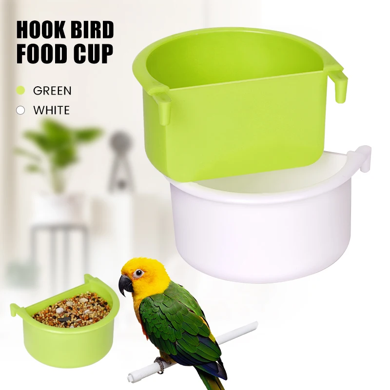 New 2pcs Bird Food Feeding Dish Easy to Install Bird Cage Feeder Bowl for Small Animals Budgie Parrot Parakeets Lovebirds 3