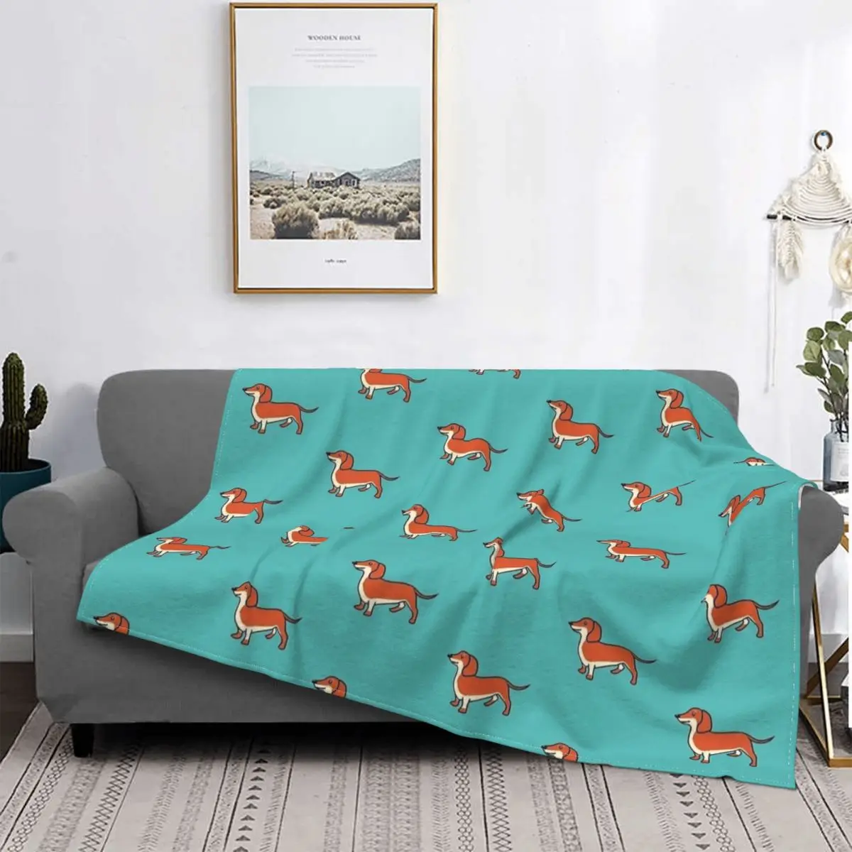 

Cute Dachshund Kawaii Dog Blanket Velvet Printed Breathable Ultra-Soft Throw Blanket for Bed Couch Bedding Throws