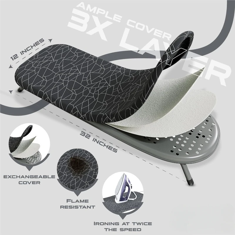 Small Table Top Ironing Board | Foldable Ironing Board Folds and Hangs for Space Saving, Dorms, Laundry Rooms 3