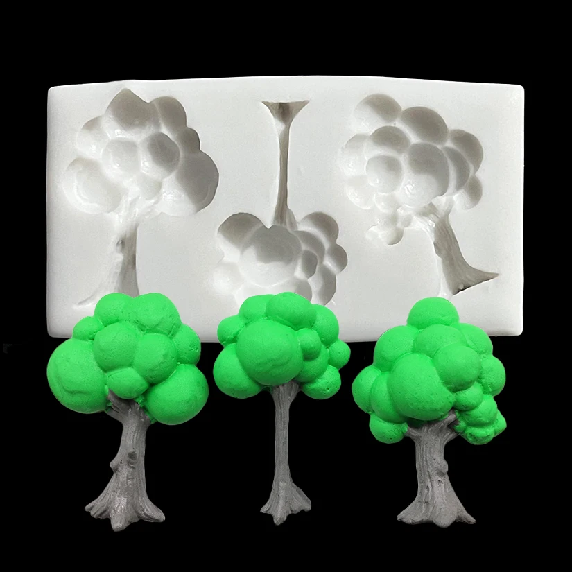 Baum-Silikonform für Fondant, Schokolade, Zuckerguss, Kuchendekoration, Backzubehör