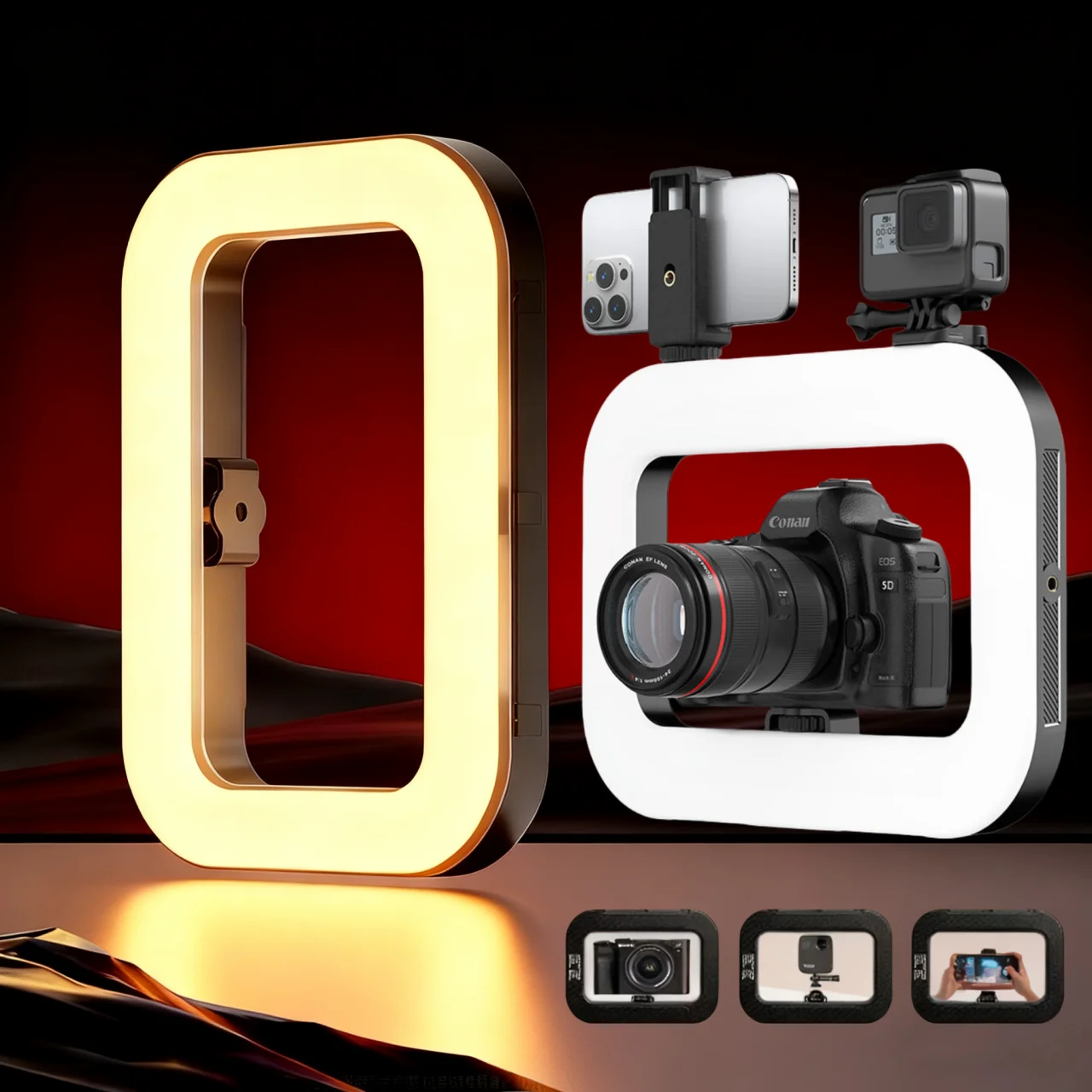 Portable Rechargeable LED Ring Light for Photography & Live Streaming