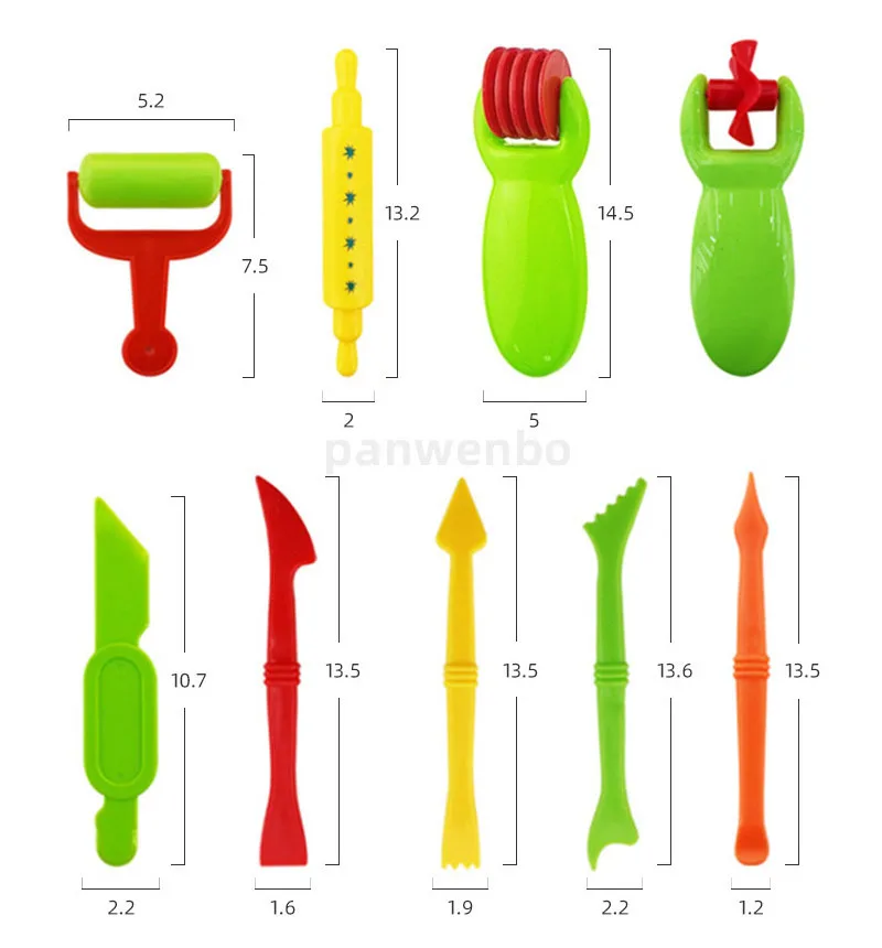 Dough Play Tool for Kids Cartoon Roller Cutter Playdough Clay Accessories Plasticine Set Knife Mould Early Education Toy 6