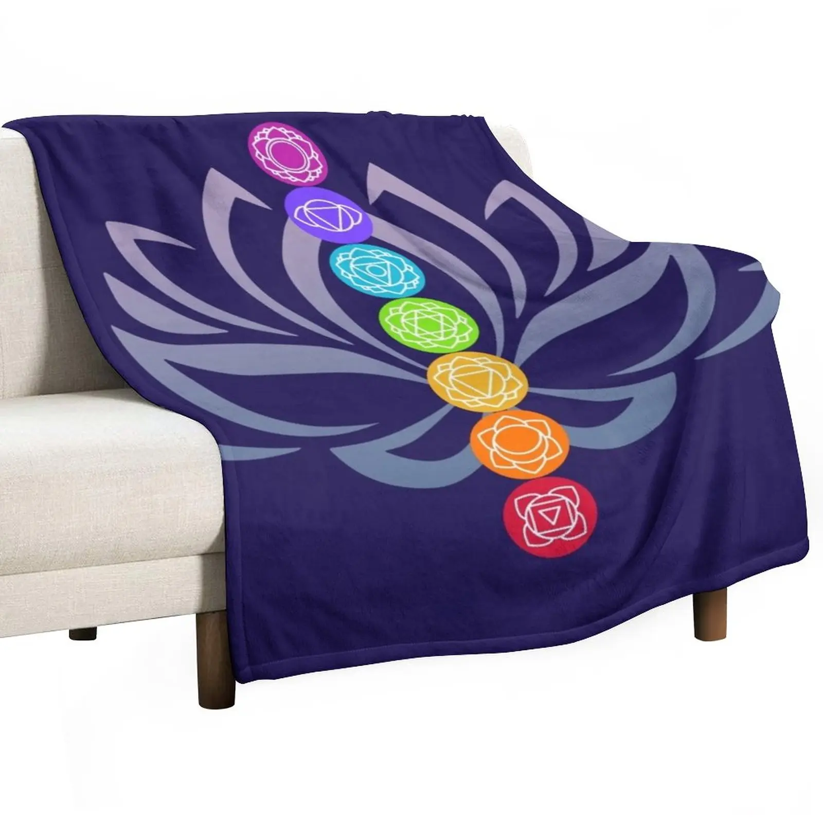 

Seven Chakras Lotus Flower Yoga Meditation Throw Blanket Camping Designers Blankets