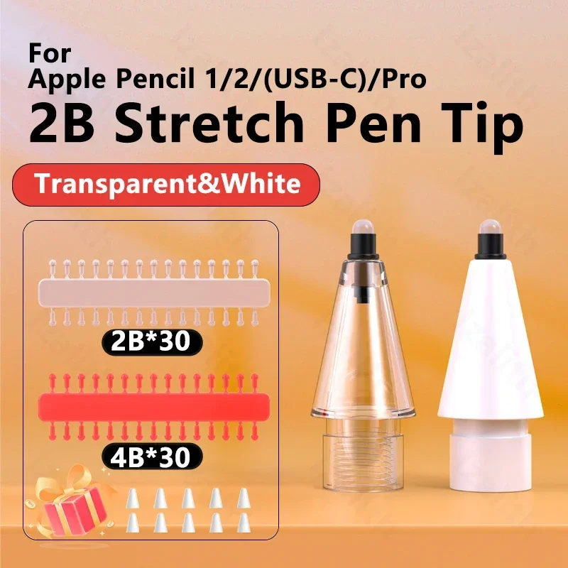 Pencil Tips 2B Replacement For Apple Pencil Pro 1st 2nd 3rd Generation Needle Tube Modification Silent With Replace Core