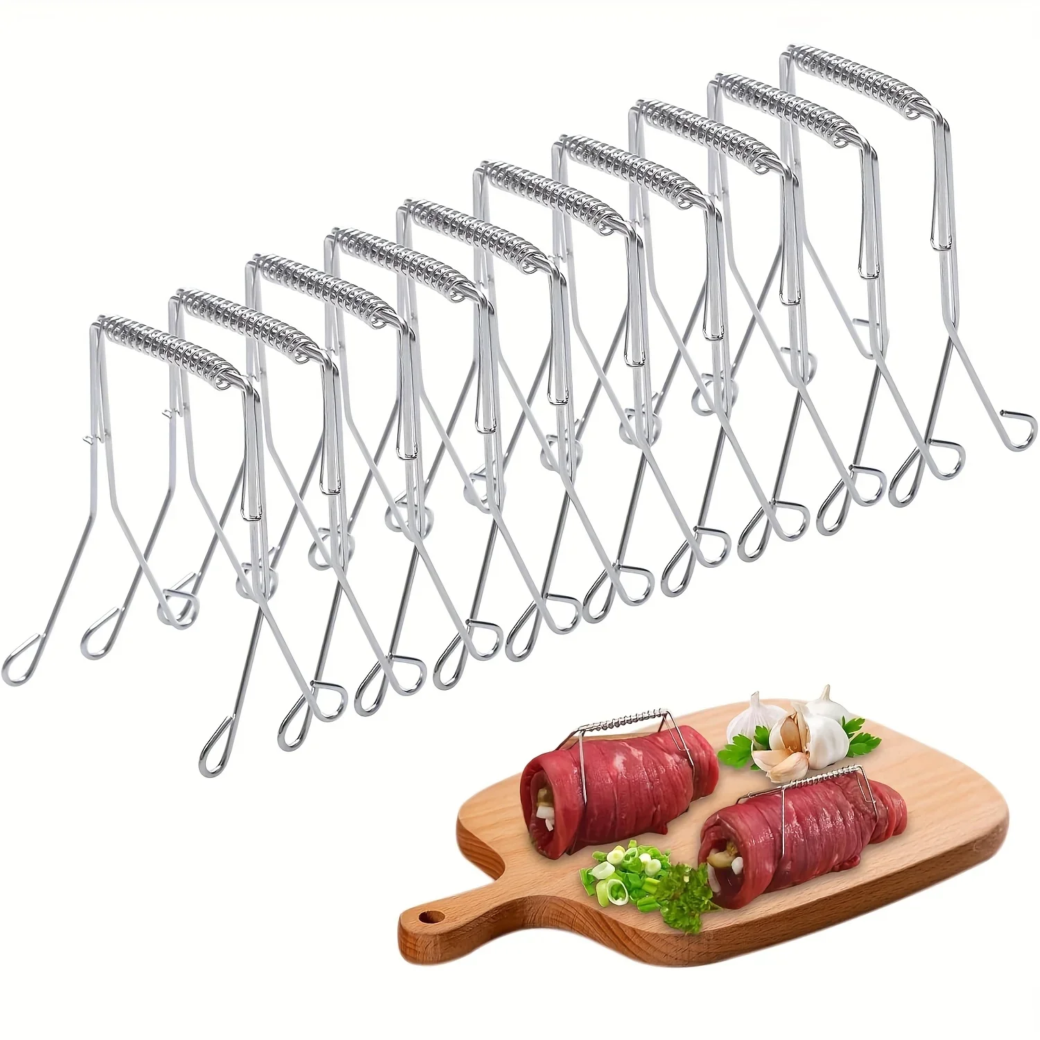 Stainless Steel Cabbage/Leafy Vegetable Clamp - Reusable Multi-Grip Cooking with Serrated-Like Edges for Frying,Steaming, Baking