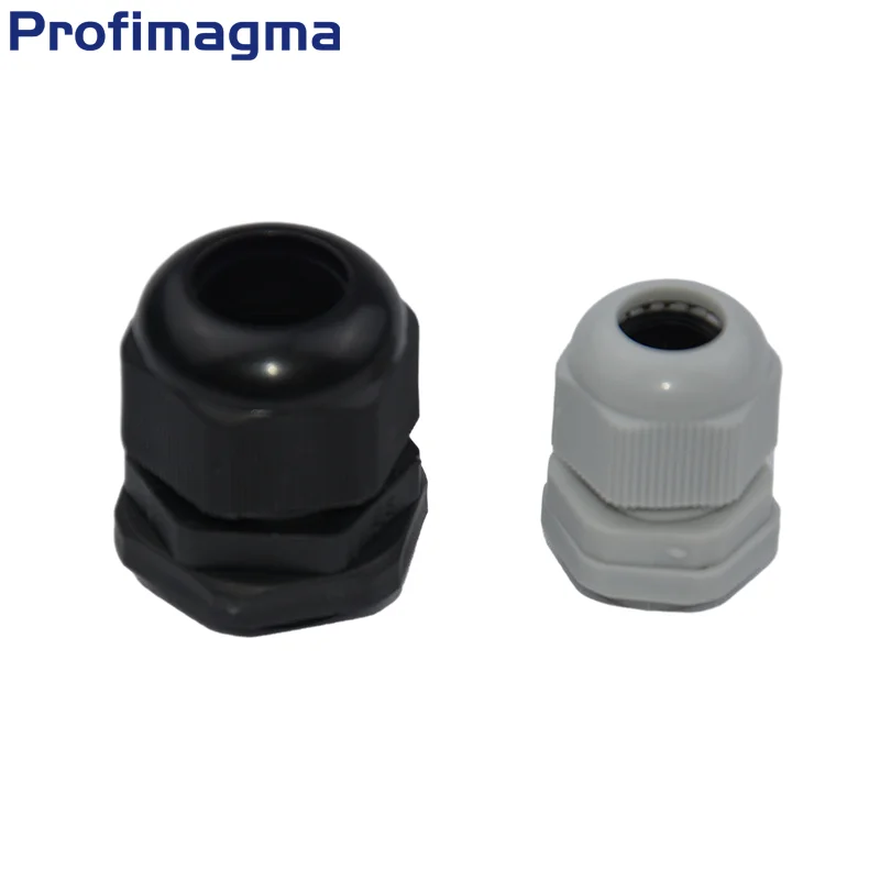 10pcs IP68 Waterproof Cable Gland for Cable Entries 3-6.5mm PG7, PG9, PG11, PG13.5 in White and Black Nylon Plastic Connectors