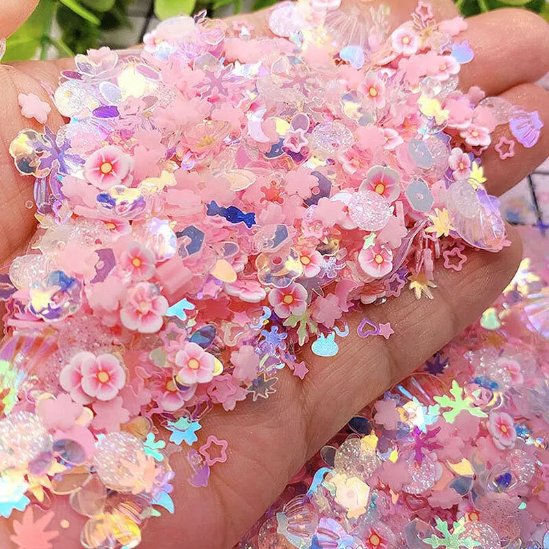 Sequin Embroidery Accessories Sequin Sewing Accessories Sequins for Crafts Sequins Accessories Sequins Jewelry Accessories Nightglow Handmade DIY Sequins Five Star Moon Mermaid Concubine Shell Snowflake Multiple Sequins Blended Polychrome 10ml