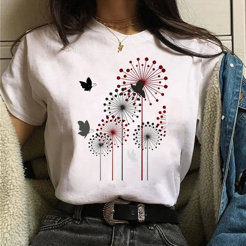 

Women T Shirt Watercolor Butterfly Print Tee Tops Fashion Casual 90s Girls Cute Graphic T-shirt Short Sleeve Tops Clothing