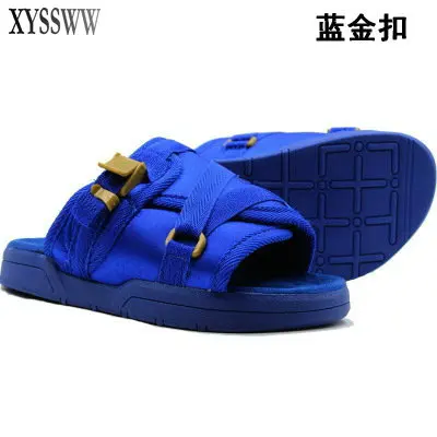 hot sale Fringe Men Canvas Slippers Male Summer shoes Slides Slip-resistant beach slippers Flip Flops sandals