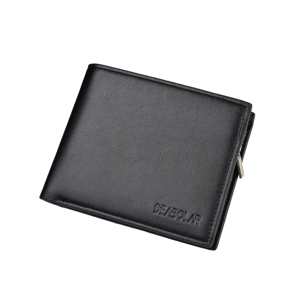 Men's Wallet Business Casual Credit Card Holder Zipper Short Coin Wallet 3