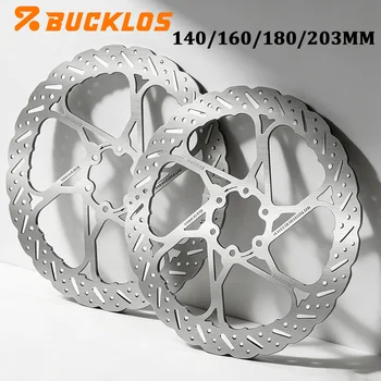 Disco Freno BUCKLOS per Bicicletta 140mm 160mm 180mm 203mm, Rotore per Freni Idraulici con Dissipazione del Calore per MTB e Bici da Strada