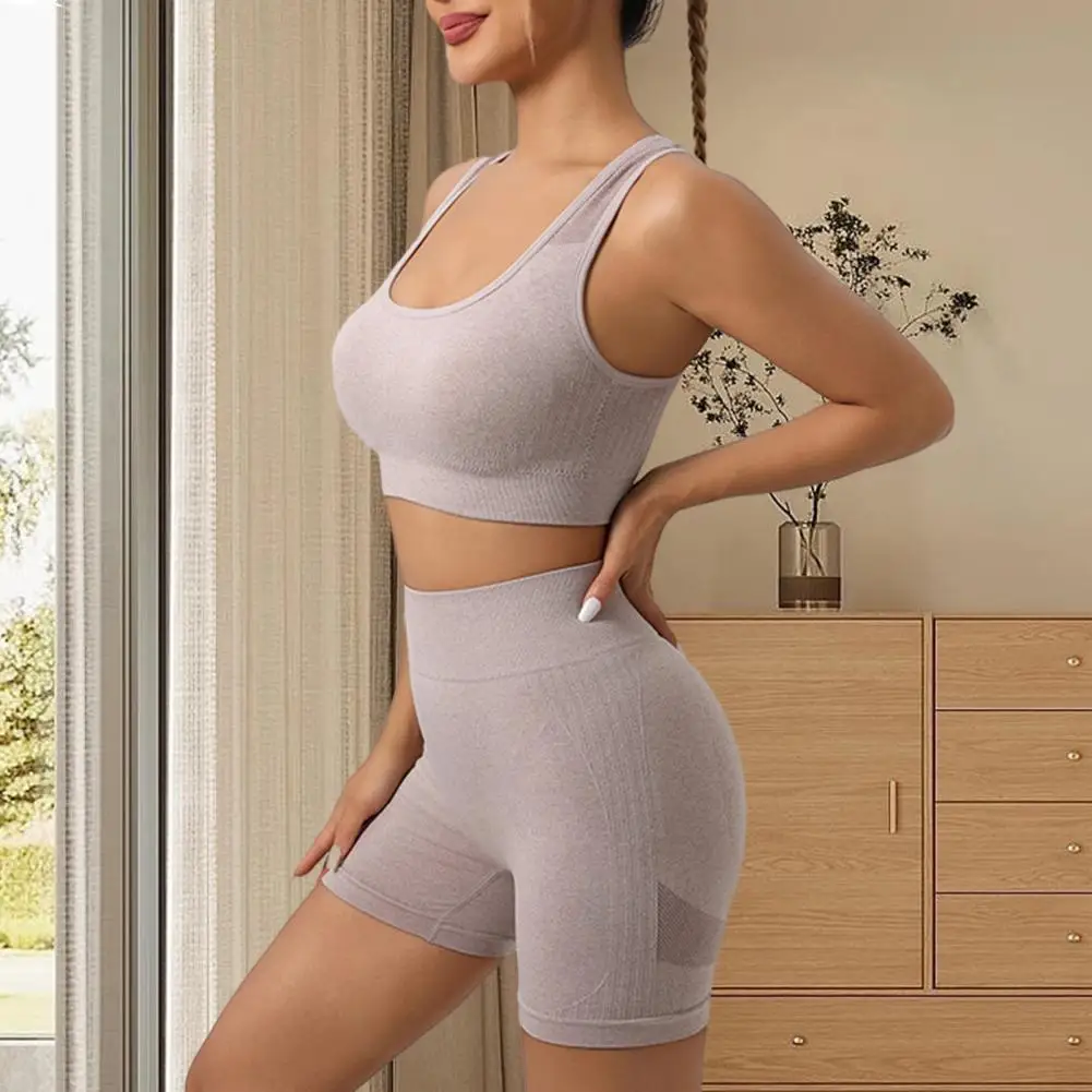 Yoga Set Sports Set Gym Workout Set Sportswear Set Fitness Set Sports Bra Set Yoga Pants Set Yoga Bra Shorts Set Breathable Yoga Bra Shorts Outfit Exercise Set For Women High Waist Leggings with Sports for Fitness