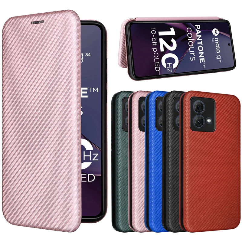 For Motorola Moto G84 5G Cover Luxury Flip Ultra Thin Skin Carbon Fiber  Magnetic Adsorption Case For Moto G84 5G Phone Bags - AliExpress