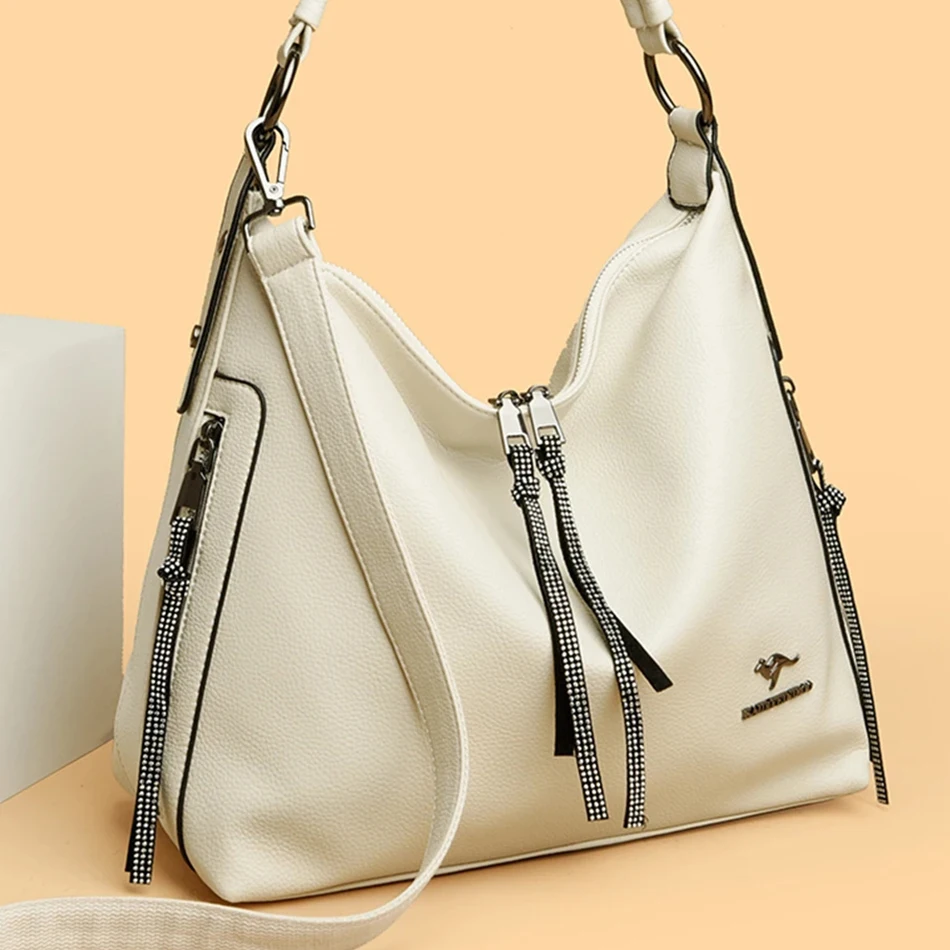 2023WomenHighQualityLeatherShoulderBagTophandleBagsCasual