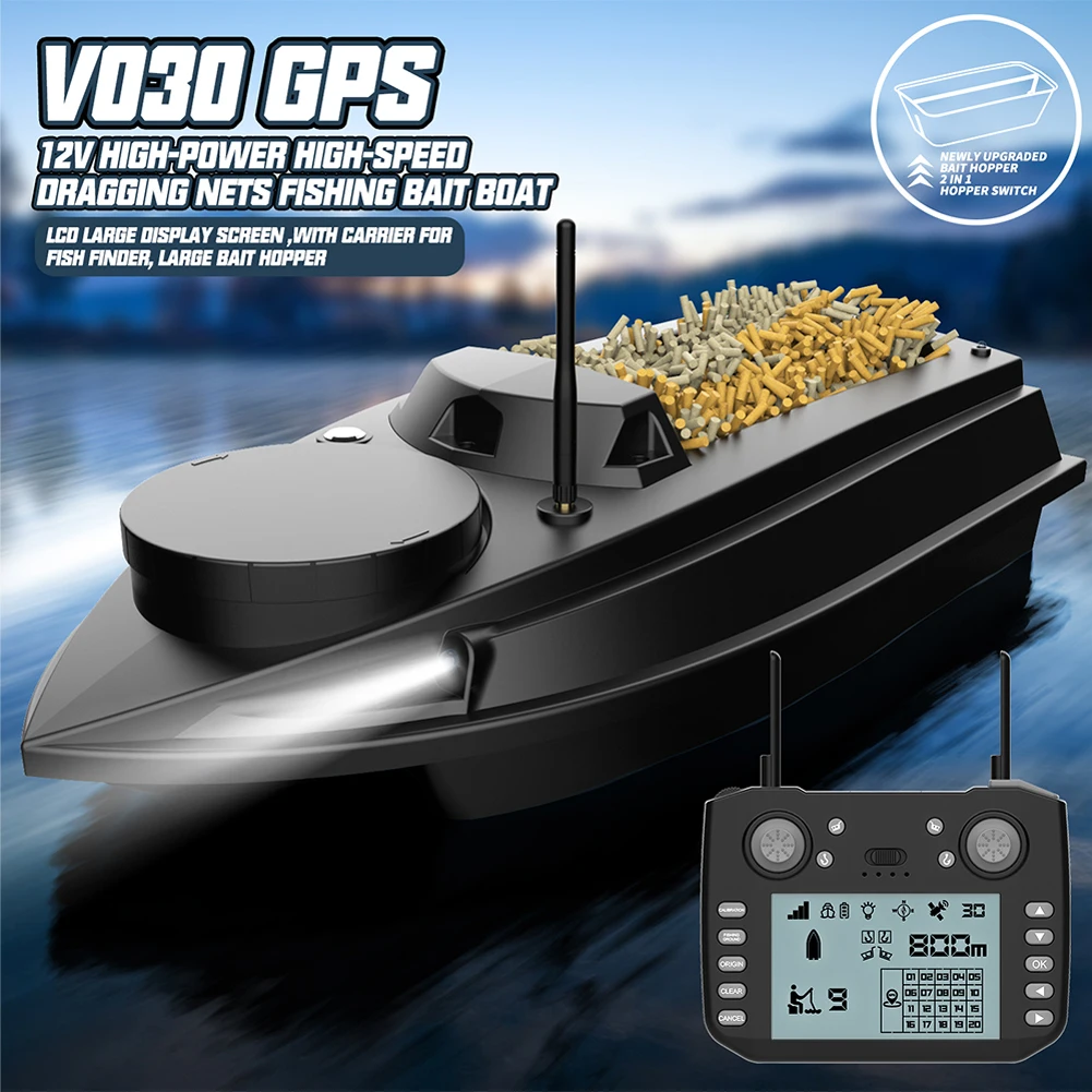 800m GPS Fishing Bait Boat 9 Fishing Grounds 180 Points Bait Boat 6.6lbs Loading Support Automatic Cruisel for Outoor Fishing