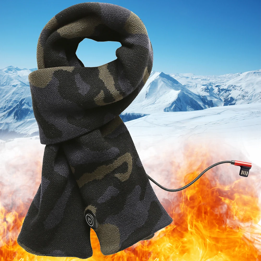 

Unisex Rechargeable Heated Scarf Washable Heated Camouflage Scarf 3 Heating Modes Fasting Heating Winter Outdoor Must Have