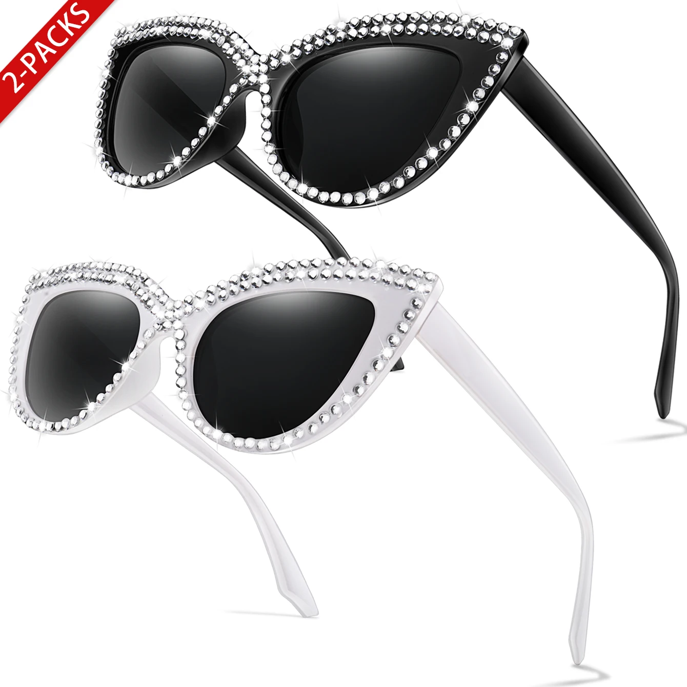 Limation Womens Cat Eye Glasses Diamond Decorated
