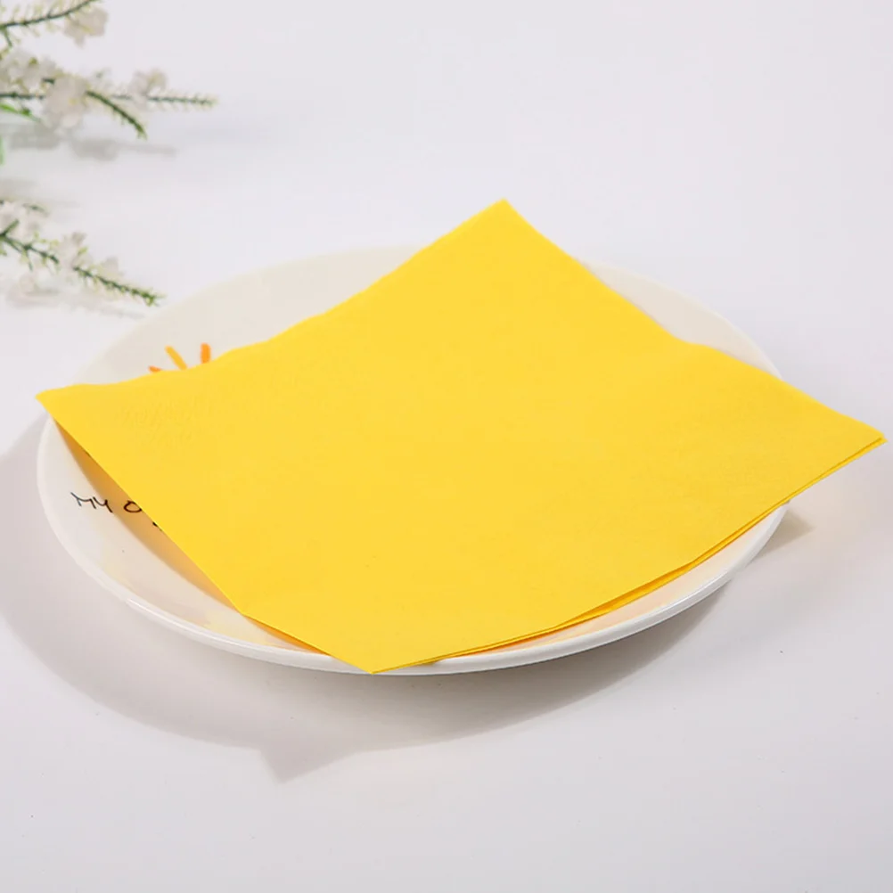 80 Pcs Colored Napkins Raw Pulp Wood Paper Disposable Tissues Birthday Party Supplies Decorations Banquet Dining Table Napkin