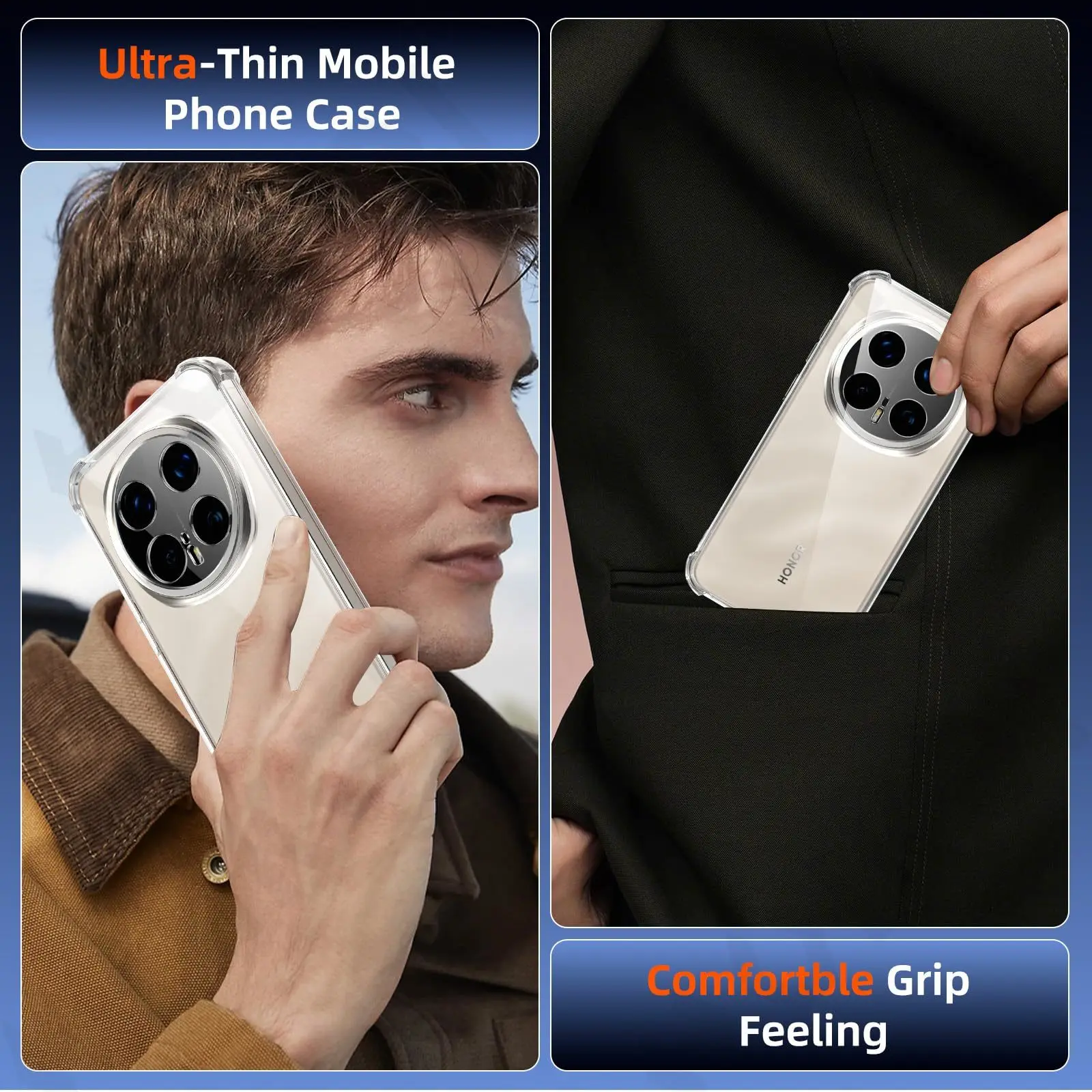 Ultra Soft Transparent TPU Protective Case with Corner Bumper Cushion