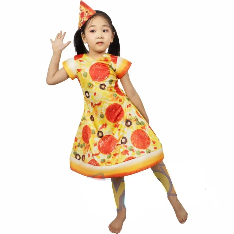 Creative Funny Pizza Skirt With Headband For Adult And Children Carnival Party Performance Props
