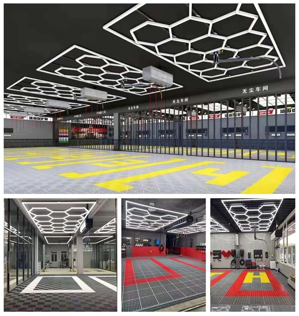 GE8001 Professional Supermarket Garage Car Paint Inspection Detailing Ceiling Hexagon LED Lighting