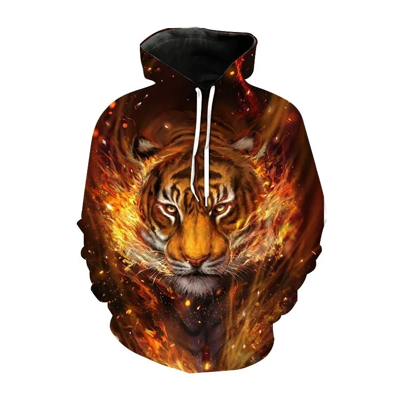 thumbnail image 1 of Sudadera con estampado de tigre para hombre, nueva moda 2023, sudadera holgada con bolsillo y estampado 3D, sudadera de manga larga, ropa para hombre, 1 of 5