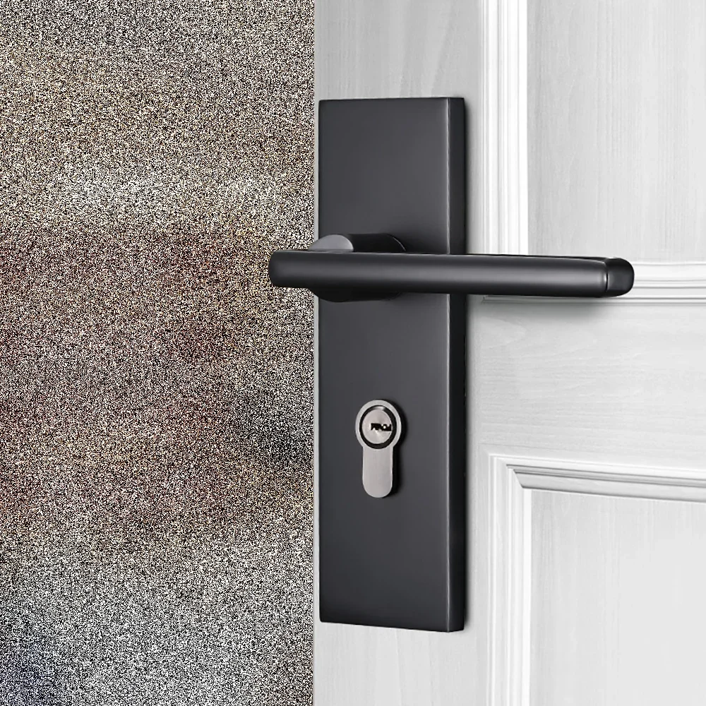 

1Sets Zinc Alloy Silent Room Door Lock Single Tongue Black Handle Lock Wooden Door Bedroom Living Room Door Handle Door Lock Set
