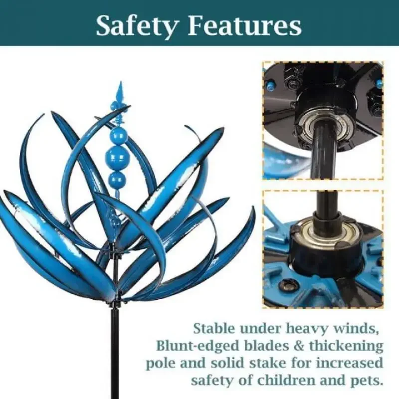 Garden Art Decor Wind Spinner New Harlow Wind Spinner Metal Windmill 3D Wind Powered Kinetic Sculpture Lawn Metal Solar Spinners Yard Garden Decoration