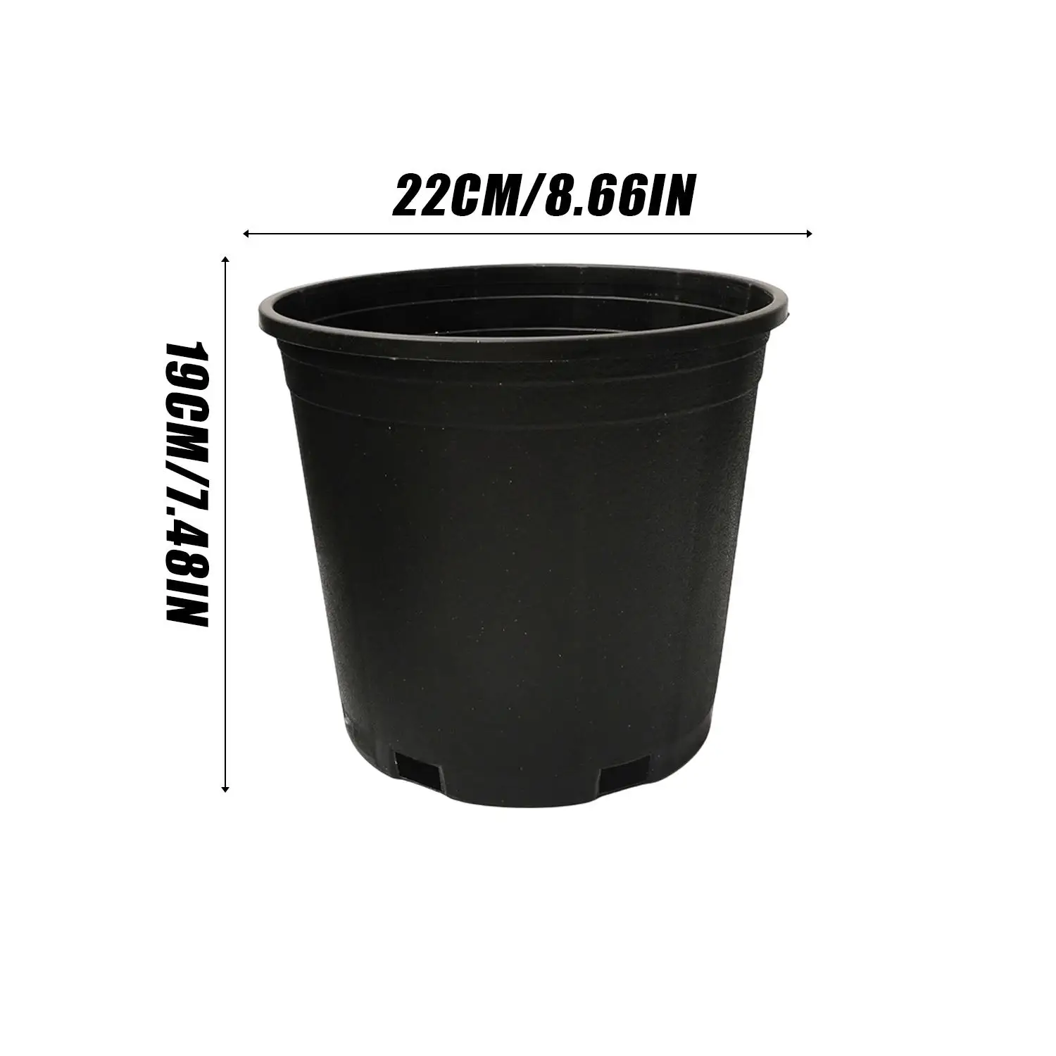 Elegant Black Resin Planter - Large Round Decorative Flower Pot
