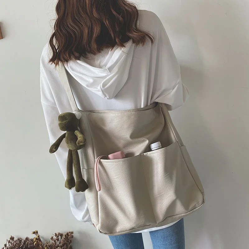 Artificial Leather High Capacity Handbag Messenger Shoulder Purse Crossbody Bag