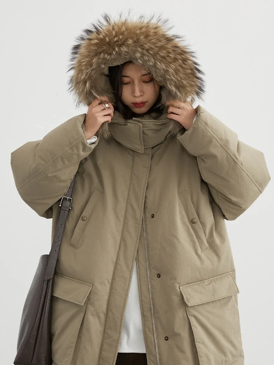 CHIC VEN Women Down Coats Solid Outdoor Loose Casual Down Jacket Thickened Parka Jackets Female Overcoat Autumn Winter, down jacket