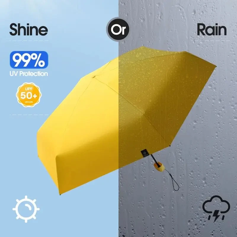 Mini Portable Umbrella Sun Umbrella With Case Set Parasol Rain and Shine Dual Use Unisex Travel Protable Folding Pocket Mini mini umbrella mini sun umbrella folding umbrella sun umbrella