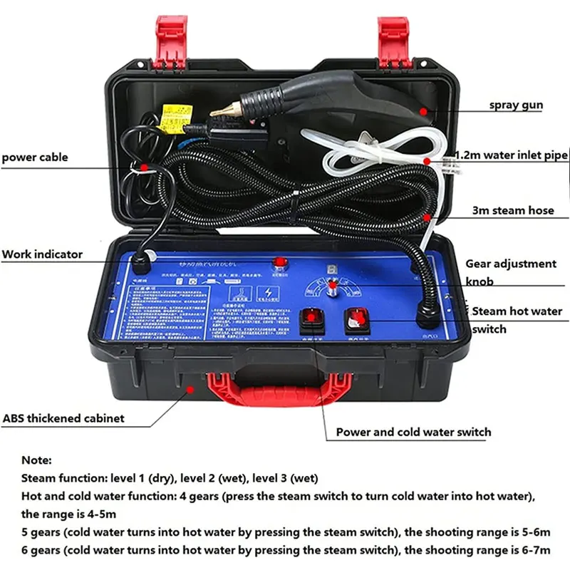 Cleaner High Temperature And Pressure Sterilization Jet Washer Machine for Kitchen Hood Air Conditioner Car Steam Cleaner 6