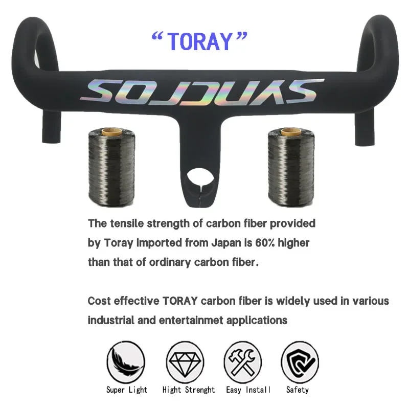 T1000 Road Bicycle Carbon Handlebar SYNCROS Integrated Internal line Cockpi 28.6mm 31.8mmm road bike frame fork use carbon stem