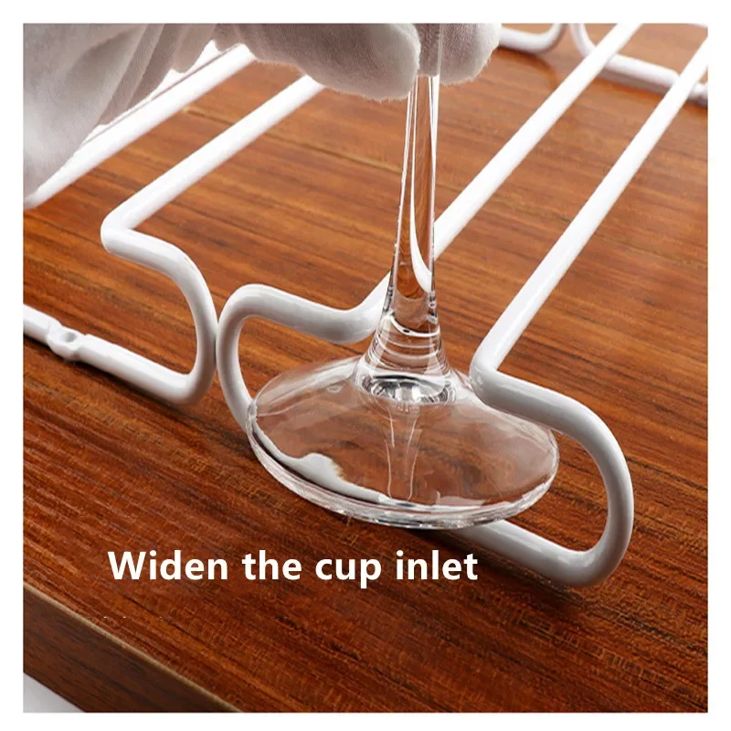 Wine Glasses Holder Bartender Stemware Hanging Rack Under Cabinet Stemware Organizer Glass Goblet Iron Rack Bar Tool 1PCS cup storage holder